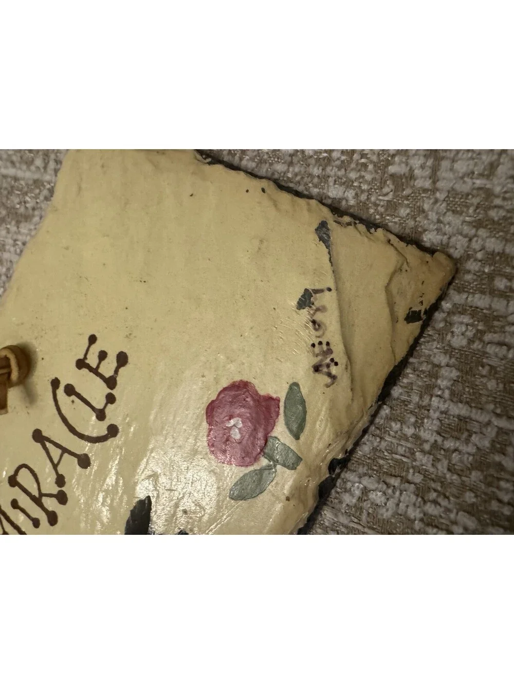 Expect a Miracle Hand Painted Farmhouse Cottage Core Slate Hanging Sign - Signed